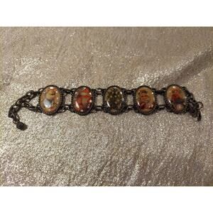 Vintage Nina Ricci for Avon Christmas Old World Antiqued Bronze Tone Bracelet 8"